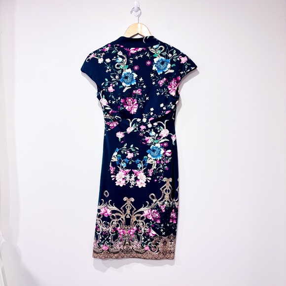 ROBERTO CAVALLI Green and pink floral dress - Picture 7 of 10